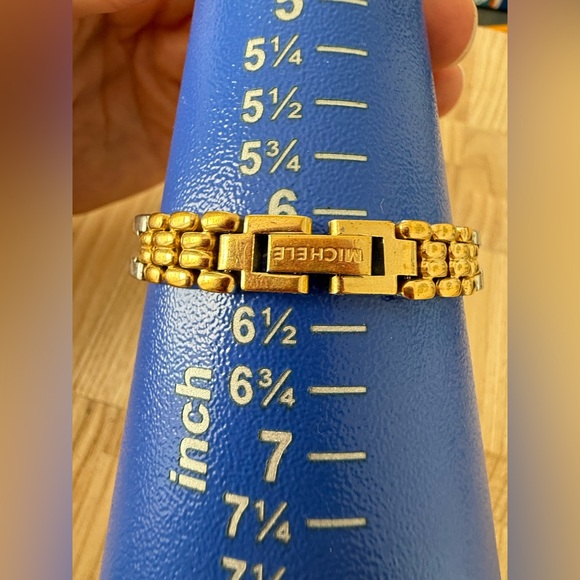 Vintage Michele ladies two toned dress watch NEW BATTERY - Picture 12 of 12